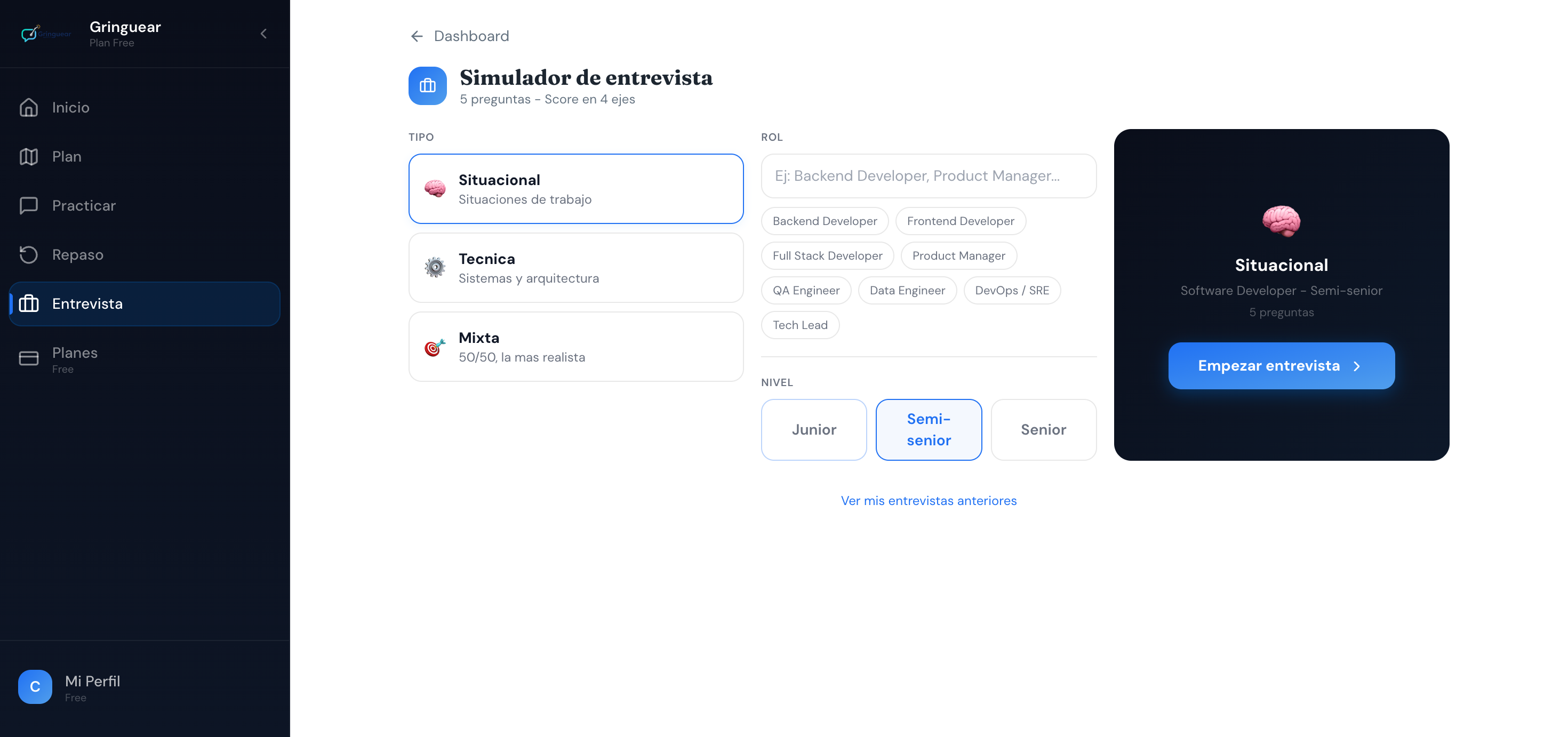 Practica entrevistas con IA